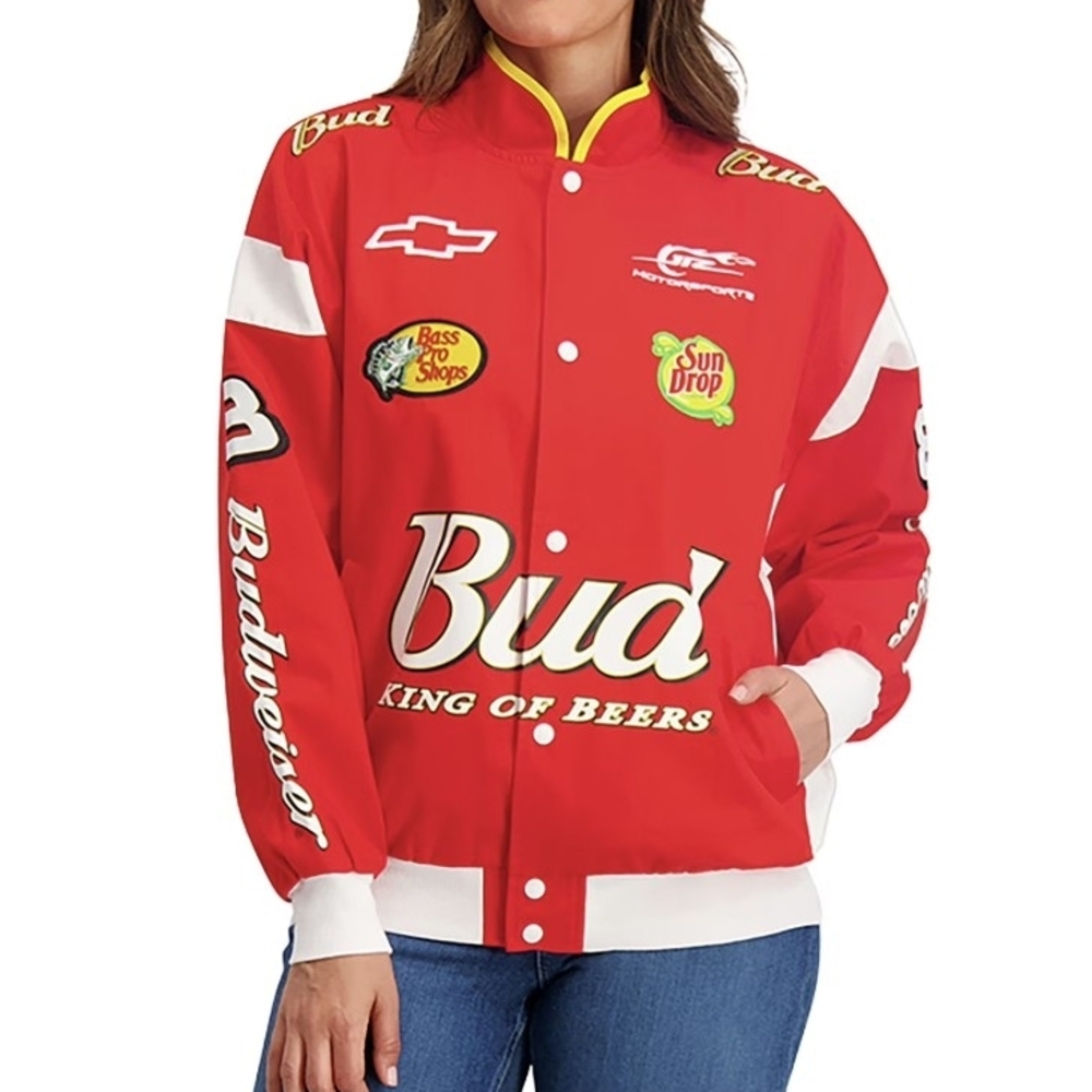 NEW W/TAGS Dale Earnhardt Jr. Red Budweiser #8 Nascar Women's Size Medium Jacket